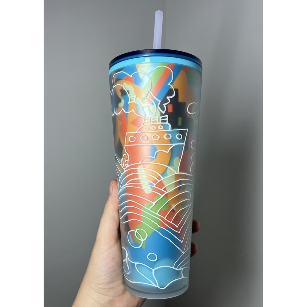 Starbucks Tumbler Misha Tyutyunik LE Artist Collab City Life Cold Cup NWOT 24 oz